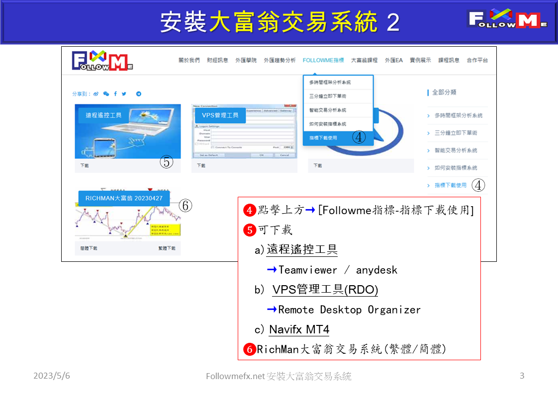 安裝FollowMe大富翁交易系統