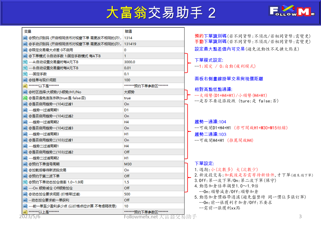 大富翁交易助手參數說明